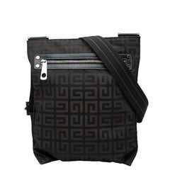 ジバンシー ロゴ 斜め掛け ショルダーバッグ ブラック ブラウン ナイロン レディース Givenchy 中古