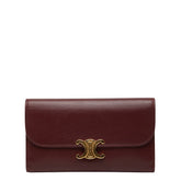 セリーヌ トリオンフ 長財布 ワインレッド ボルドー レザー レディース CELINE 中古