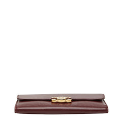 セリーヌ トリオンフ 長財布 ワインレッド ボルドー レザー レディース CELINE 中古