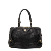 エム シー エム ヴィセトス ロゴグラム ショルダーバッグ ハンドバッグ ブラック レザー レディース MCM 【中古】