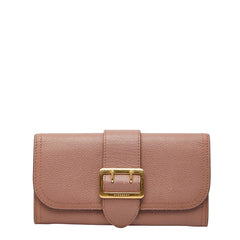 バーバリー 長財布 ピンクベージュ レザー レディース BURBERRY 【中古】