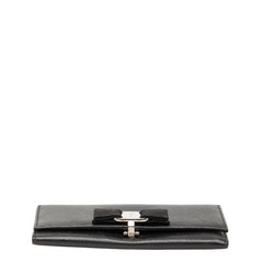 サルヴァトーレフェラガモ ヴァラリボン 長財布 ブラック レザー レディース Salvatore Ferragamo 中古