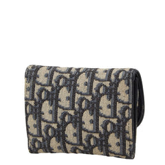 ディオール オブリーク ジャガード コインケース 財布 ネイビー キャンバス レザー レディース Dior 【中古】