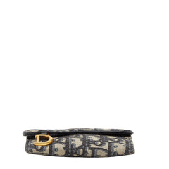 ディオール オブリーク ジャガード コインケース 財布 ネイビー キャンバス レザー レディース Dior 【中古】
