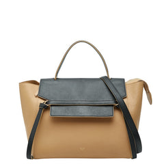 セリーヌ ベルトバッグ ハンドバッグ ショルダーバッグ 2WAY ベージュ ブラック レザー レディース CELINE 中古