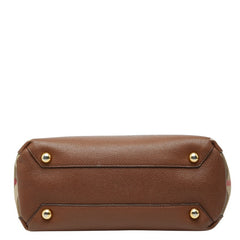 バーバリー ノバチェック ハンドバッグ ブラウン レザー レディース BURBERRY 【中古】