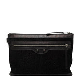バレンシアガ クラシック クリップM クラッチバッグ セカンドバッグ 273022 ブラック スウェード レザー メンズ BALENCIAGA 中古