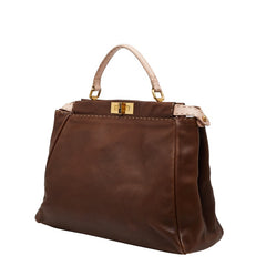 フェンディ ピーカブー ラージ ハンドバッグ ショルダーバッグ 2WAY 8BN210 ブラウン レザー レディース FENDI 【中古】