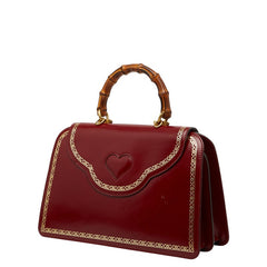 グッチ バンブー タイガーヘッド ハンドバッグ チェーン ショルダーバッグ 495881 レッド レザー ラインストーン レディース GUCCI 【中古】
