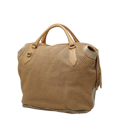 バーバリー 透かし彫り ショルダーバッグ ハンドバッグ 2WAY ベージュ カーフ レディース BURBERRY 【中古】