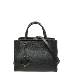 フェンディ プチ トゥージュール ハンドバッグ ショルダーバッグ 2WAY ブラック レザー レディース FENDI 【中古】