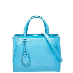 フェンディ プチトゥージュール ハンドバック ショルダーバッグ 2WAY 8BH253 ブルー レザー レディース FENDI 【中古】
