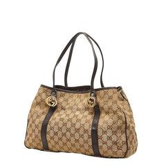 グッチ GGキャンバス ショルダーバッグ トートバッグ 232957 ベージュ ピンク キャンバス レザー レディース GUCCI 【中古】