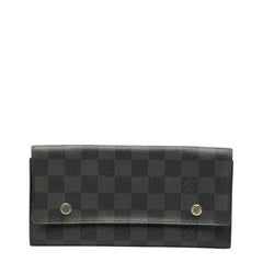 ルイ ヴィトン ダミエ グラフィット ポルトフォイユ ロン モデュラブル 長財布 N63084 ブラック PVC メンズ LOUIS VUITTON 中古