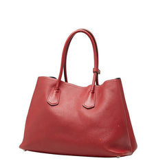 プラダ 三角ロゴプレート トートバッグ ショルダーバッグ レッド レザー レディース PRADA 中古