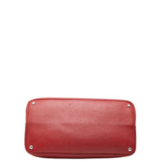 プラダ 三角ロゴプレート トートバッグ ショルダーバッグ レッド レザー レディース PRADA 中古