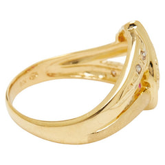 K18YG イエローゴールド ルビー0.50ct ダイヤ0.04ct リング 指輪 レディース 11.5号 【中古】