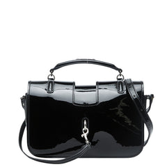 サンローラン シャーロットトイ ロゴ ショルダーバッグ 470387 ブラック パテントレザー レディース SAINT LAURENT 【中古】