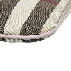 バーバリー ノバチェック 斜め掛け ショルダーバッグ ポーチ ピンク マルチカラー キャンバス レザー レディース BURBERRY 【中古】