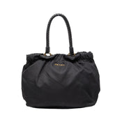 プラダ ハンドバッグ トートバッグ ブラック ナイロン レザー レディース PRADA 【中古】