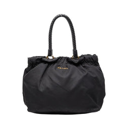 プラダ ハンドバッグ トートバッグ ブラック ナイロン レザー レディース PRADA 【中古】