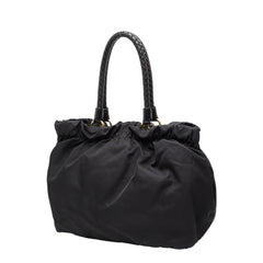 プラダ ハンドバッグ トートバッグ ブラック ナイロン レザー レディース PRADA 【中古】