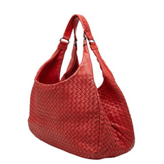 ボッテガヴェネタ イントレチャート ショルダーバッグ レッド レザー レディース BOTTEGAVENETA 【中古】