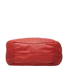 ボッテガヴェネタ イントレチャート ショルダーバッグ レッド レザー レディース BOTTEGAVENETA 【中古】