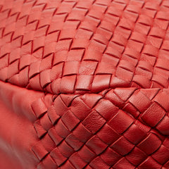 ボッテガヴェネタ イントレチャート ショルダーバッグ レッド レザー レディース BOTTEGAVENETA 【中古】