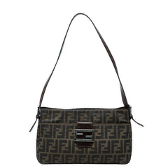 フェンディ ズッカ マンマバケット ワンショルダーバッグ 26566 ブラウン キャンバス レザー レディース FENDI 【中古】