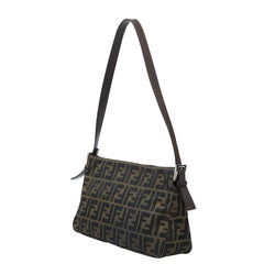 フェンディ ズッカ マンマバケット ワンショルダーバッグ 26566 ブラウン キャンバス レザー レディース FENDI 【中古】