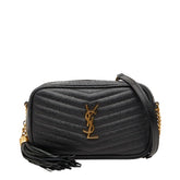 サンローラン YSLロゴ タッセル ルー チェーン ショルダーバッグ 618057 ブラック レザー レディース SAINT LAURENT 【中古】