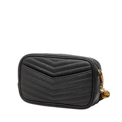 サンローラン YSLロゴ タッセル ルー チェーン ショルダーバッグ 618057 ブラック レザー レディース SAINT LAURENT 【中古】