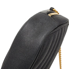 サンローラン YSLロゴ タッセル ルー チェーン ショルダーバッグ 618057 ブラック レザー レディース SAINT LAURENT 【中古】