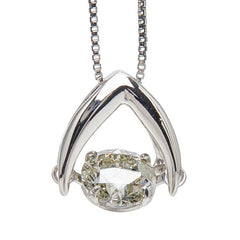 Pt900 プラチナ Pt850 プラチナ ダイヤ0.60ct ペンダント ネックレス レディース 【中古】