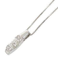 K18WG ホワイトゴールド ダイヤ0.166ct ダイヤ0.05ct ペンダント ネックレス レディース 【中古】