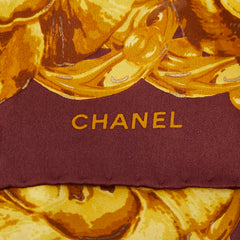 シャネル カメリア スカーフ ブラウン マルチカラー レディース CHANEL 【中古】