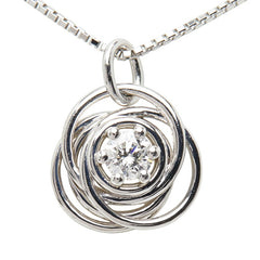 Pt900 プラチナ Pt850 プラチナ ダイヤ0.170ct ペンダント ネックレス レディース 【中古】