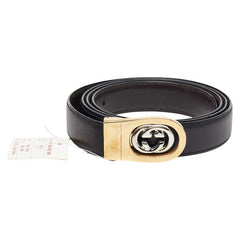グッチ ベルト リバーシブル ブラック ブラウン レザー レディース GUCCI 【中古】