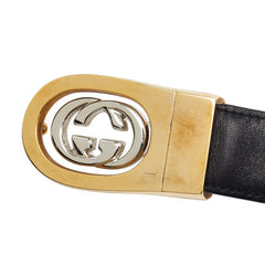 グッチ ベルト リバーシブル ブラック ブラウン レザー レディース GUCCI 【中古】