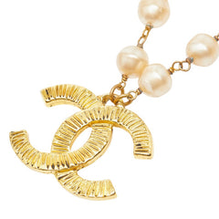 シャネル ココマーク ペンダント ネックレス ゴールド メッキ フェイクパール レディース CHANEL 【中古】