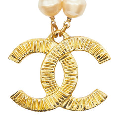 シャネル ココマーク ペンダント ネックレス ゴールド メッキ フェイクパール レディース CHANEL 【中古】
