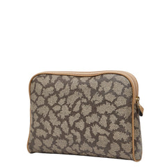 サンローラン ジラフ クラッチバッグ セカンドバッグ ベージュ ブラウン PVC レザー レディース SAINT LAURENT 中古