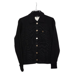 シャネル ココマークボタン ニット カーディガン サイズ38 ブラック カシミヤ100% レディース CHANEL 【中古】