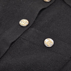 シャネル ココマークボタン ニット カーディガン サイズ38 ブラック カシミヤ100% レディース CHANEL 【中古】