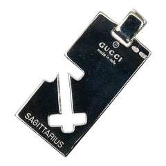 グッチ サジタリウス SAGITTARIUS 射手座 ロゴ プレート ペンダントトップ シルバー SV925 シルバー レディース GUCCI 【中古】
