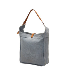 エルメス マルワリPM ショルダーバッグ ライトブルー ブラウン キャンバス レザー レディース HERMES 【中古】