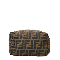 フェンディ ズッカ ポーチ ミニ バニティバッグ 265400 ベージュ ブラウン ナイロン レザー レディース FENDI 【中古】