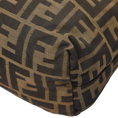 フェンディ ズッカ ポーチ ミニ バニティバッグ 265400 ベージュ ブラウン ナイロン レザー レディース FENDI 【中古】