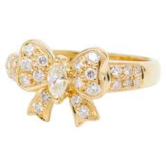 K18YG イエローゴールド ダイヤ0.13ct ダイヤ0.39ct リング 指輪 レディース 11.5号 【中古】